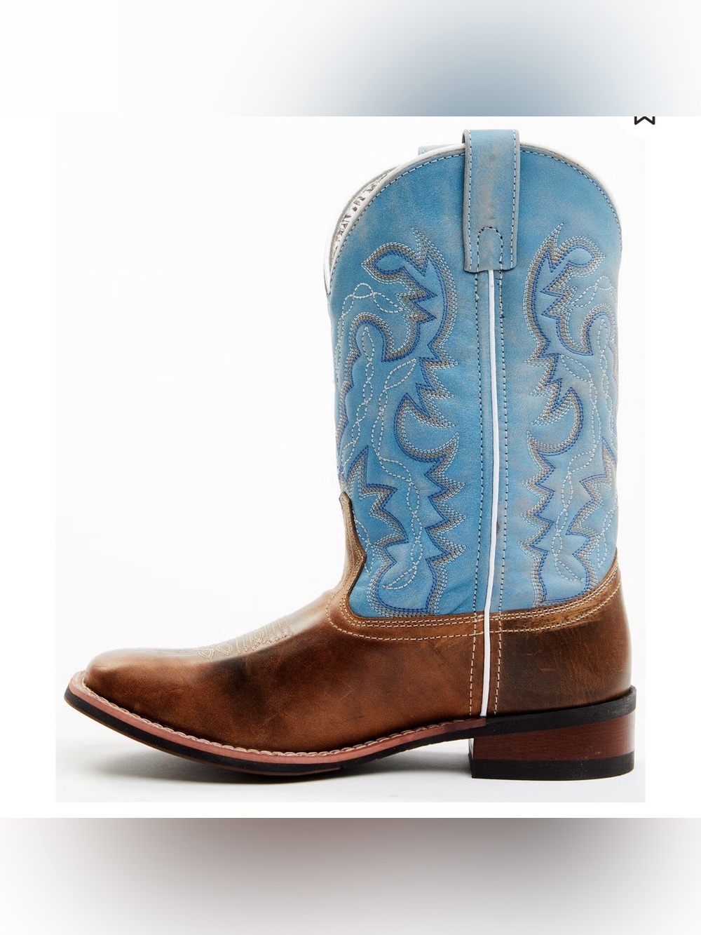 Women’s Laredo Darla Brown & Blue Cowgirl Western Boots Size 11M Square Toe